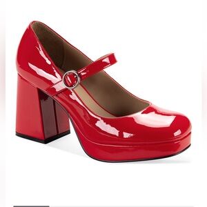 Red Patent Leather Mary Jane Heels